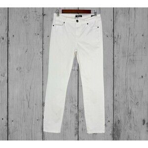 Buffalo David Bitton Jeans Womens 6/28 White Mid-Rise Stretch Soft Ankle Grazer